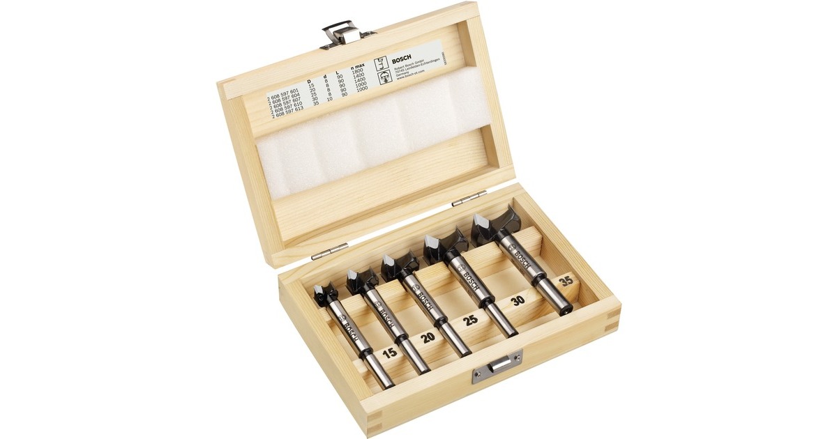 Bosch Kunstbohrer-Satz Carbide, 5-teilig(15-35mm, Scharnierlochbohrer)