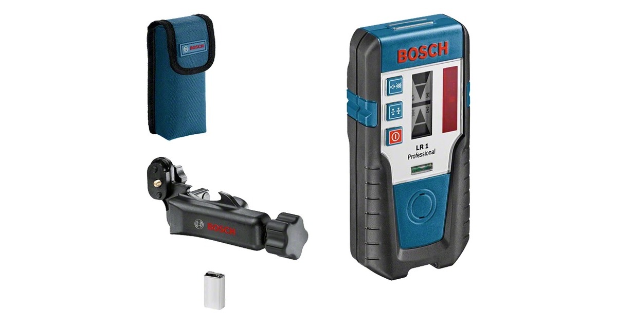 Bosch Laser-Empfänger LR 1 Professional, mit Halterung(blau/schwarz, für Rotationslaser GRL 400 H / GRL 300 HV)