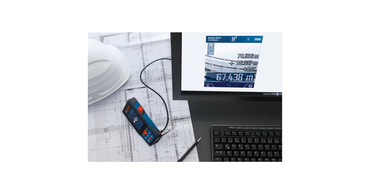 Bosch Laser-Entfernungsmesser GLM 150-27 C Professional(blau/schwarz, Reichweite 100m, rote Laserlinie)