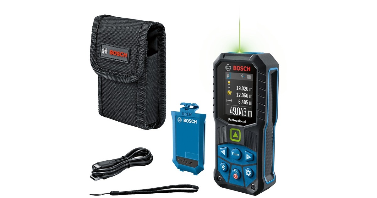 Bosch Laser-Entfernungsmesser GLM 50-27 CG Professional(blau/schwarz, Li-Ion-Akku 3,7V 1Ah, Reichweite 50m, grüne Laserlinie) Bosch Laser-Entfernungsmesser GLM 50-27 CG Professional(blau/schwarz, Li-Ion-Akku 3,7V 1Ah, Reichweite 50m, grüne Laserlinie)