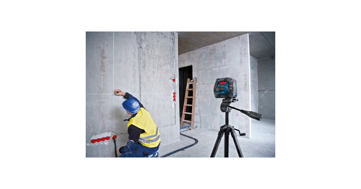 Bosch Linienlaser GLL 2-15 G Professional, Kreuzlinienlaser(blau/schwarz, grüne Laserlinien)