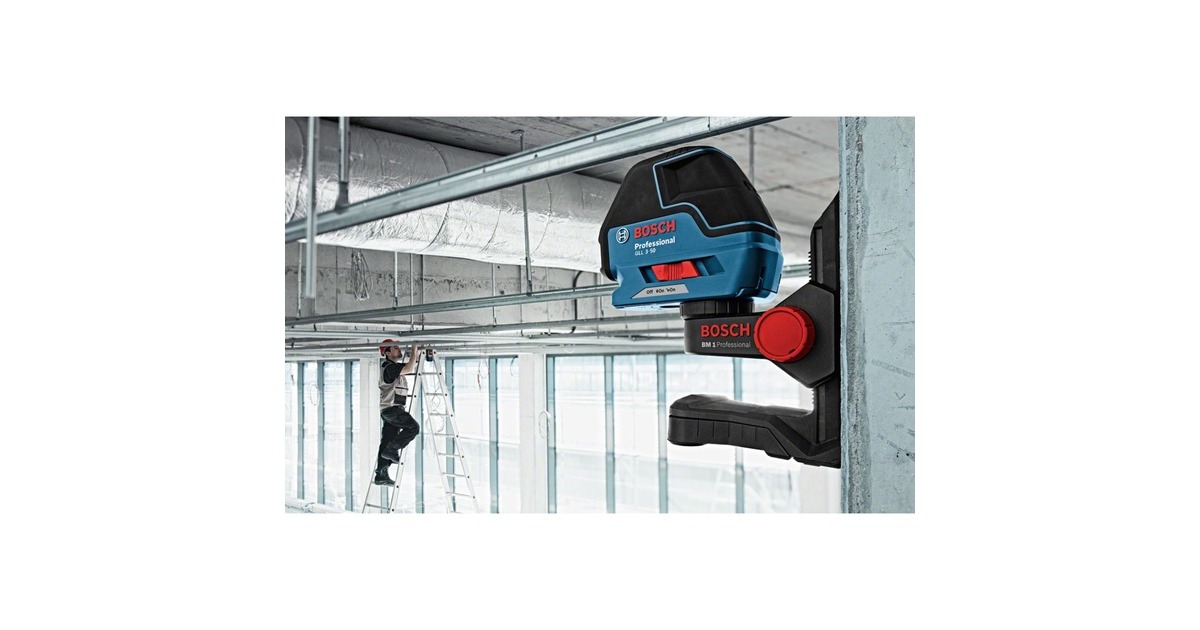 Bosch Linienlaser GLL 3-50 Professional, Kreuzlinienlaser(blau/schwarz, L-BOXX 136, rote Laserlinien)