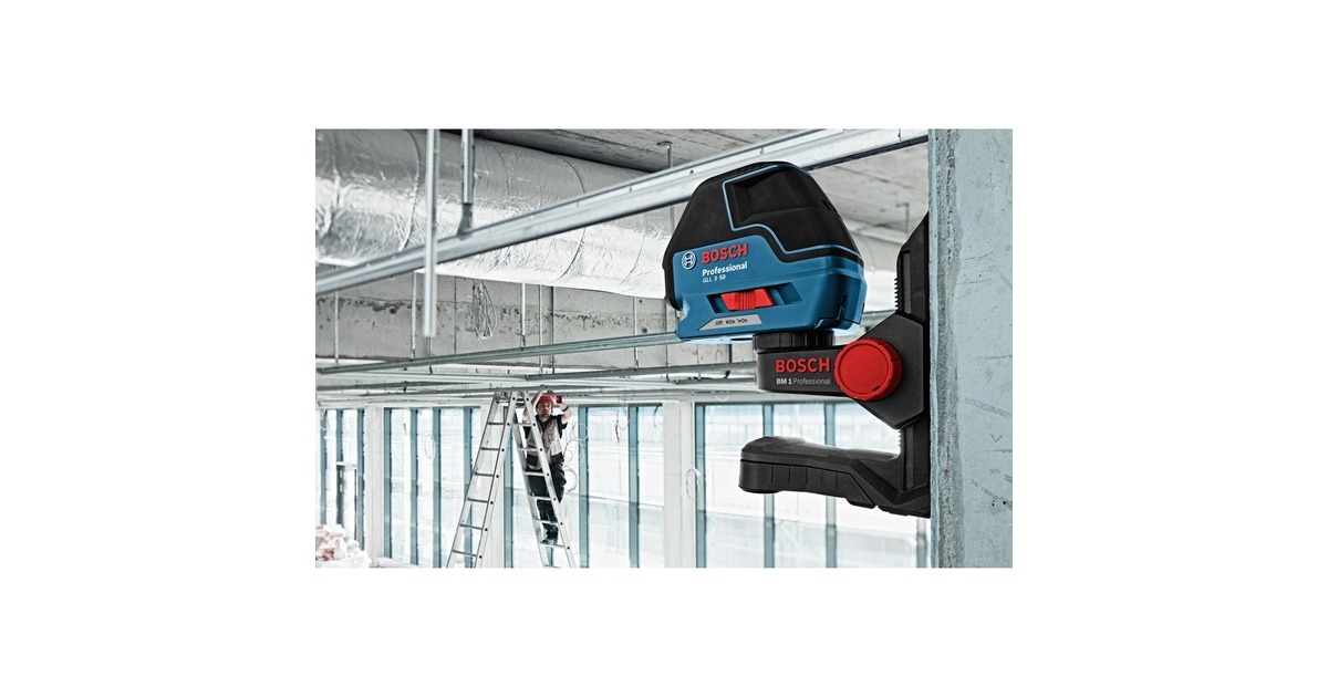 Bosch Linienlaser GLL 3-50 Professional, Kreuzlinienlaser(blau/schwarz, Laserzieltafel, Schutztasche)