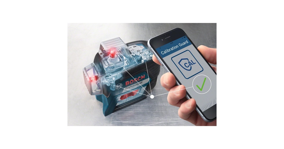 Bosch Linienlaser GLL 3-80 C Professional, Kreuzlinienlaser(blau/schwarz, mit roten Laserlinien, ohne Akku)