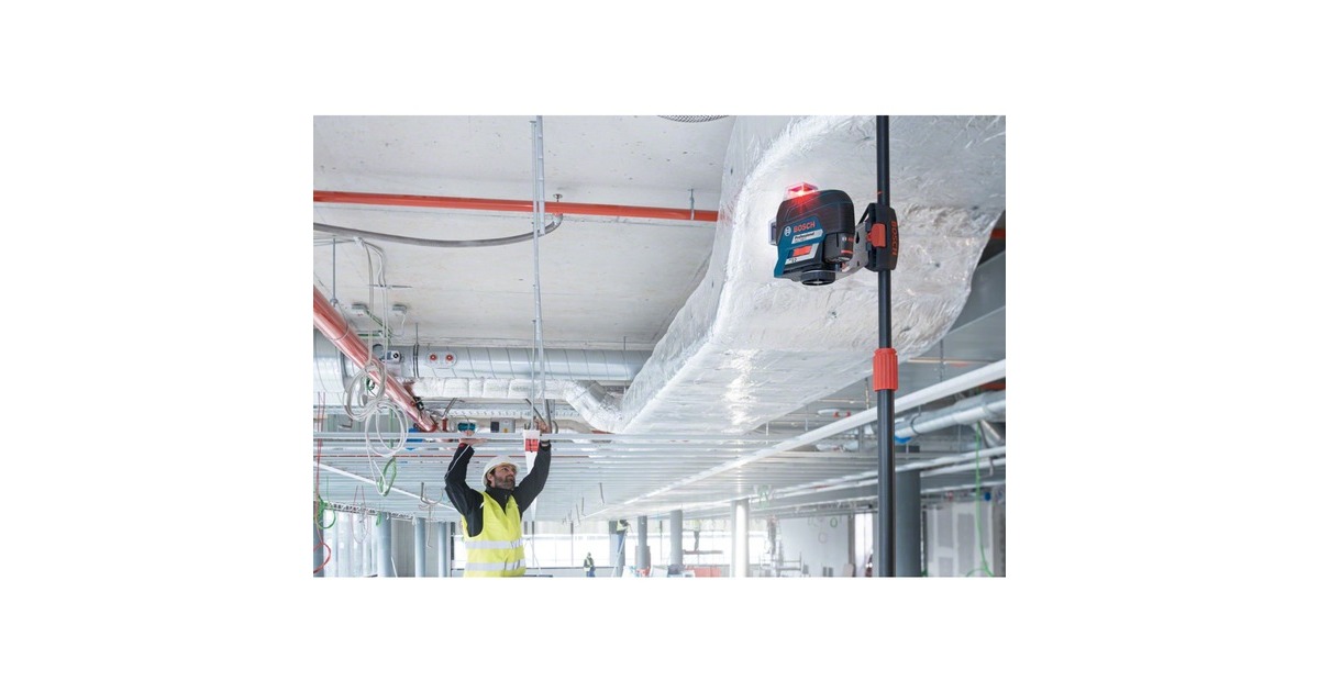 Bosch Linienlaser GLL 3-80 C Professional, L-BOXX, Kreuzlinienlaser(blau/schwarz, mit roten Laserlinien, Li-Ionen Akku 2,0Ah)