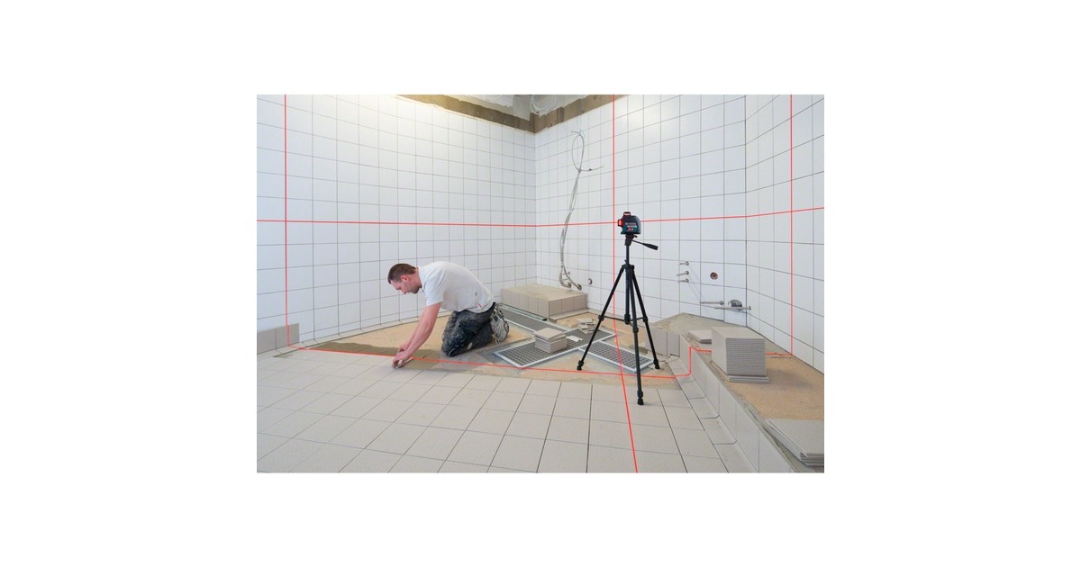 Bosch Linienlaser GLL 3-80 Professional, Kreuzlinienlaser(blau/schwarz, Koffer, rote Laserlinien)