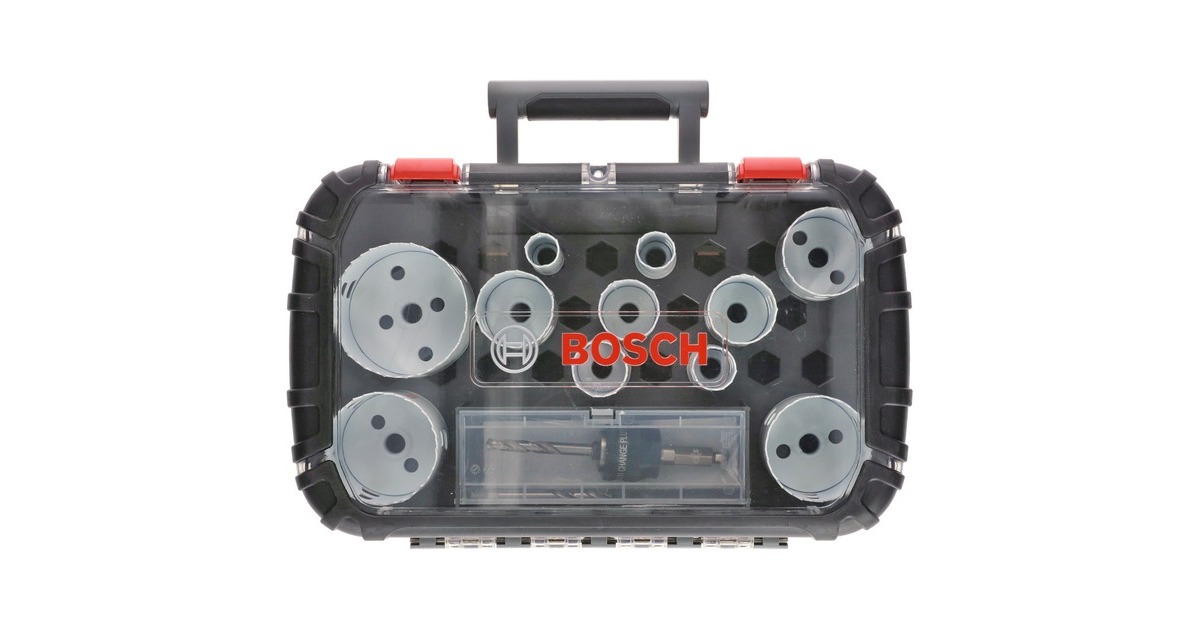 Bosch Lochsägen-Set Progressor for Wood & Metal, Ø 20-76mm, 14-teilig(mit Power Change Adapter, Koffer)