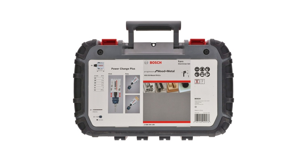 Bosch Lochsägen-Set Progressor for Wood & Metal, Ø 22- 65mm, 9-teilig(mit Power Change Adapter, Koffer)