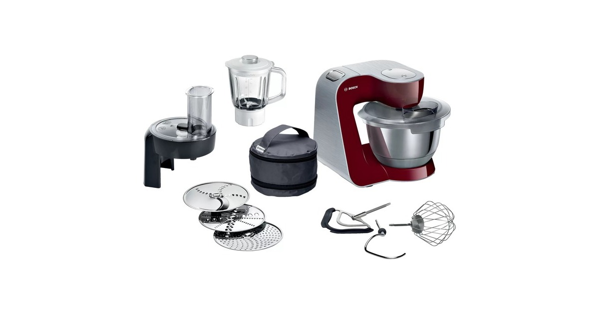 Bosch MUM58CR60 Küchenmaschine(dunkelrot/silber, 1.000 Watt, Serie 4)