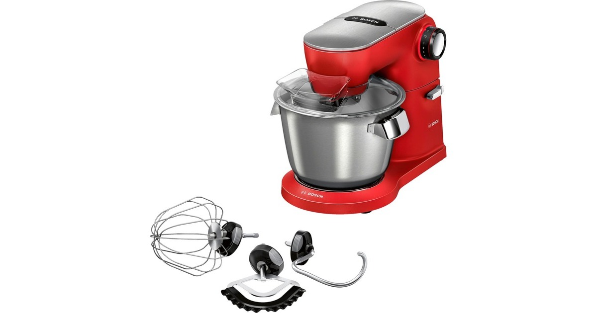 Bosch MUM9A66R00 Küchenmaschine OptiMUM(rot/silber, 1.600 Watt, Serie 8)