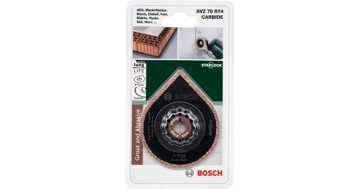 Bosch Mörtelentferner AVZ 70 RT4 Grout + Abrasive, Sägeblatt(Carbide-RIFF, Ø 70mm)