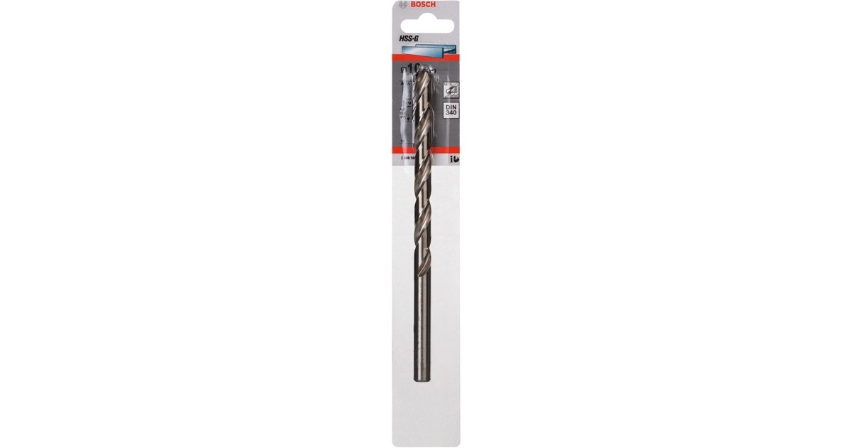 Bosch Metallbohrer HSS-G lang, Ø 10mm(Arbeitslänge 121mm)