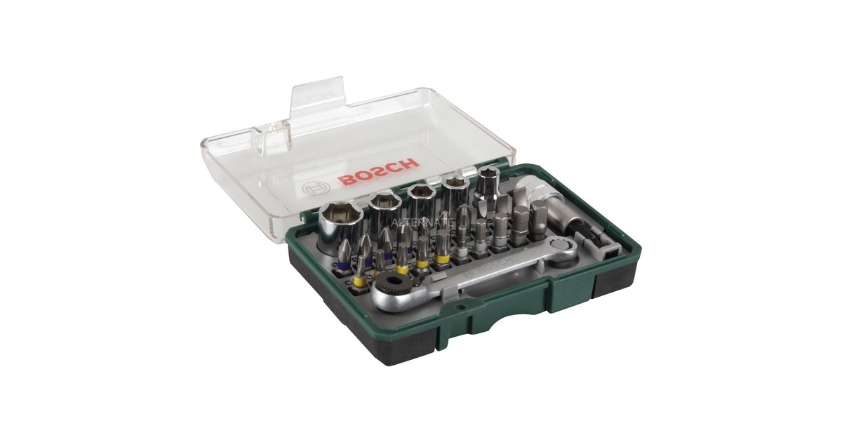 Bosch Mini Ratschen-Set 27-teilig, Werkzeug-Set(grün)