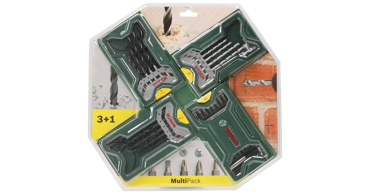 Bosch Mini X-Line Multipack 3+1 Set, 46-teilig, Bohrer- & Bit-Satz(grün)