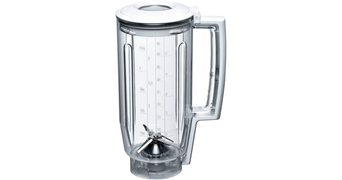 Bosch Mixeraufsatz MUZ5MX1, Kunststoff(weiß/transparent, 1,25 Liter, für Küchenmaschine MUM Serie 2, MUM Serie 4, MUM5)