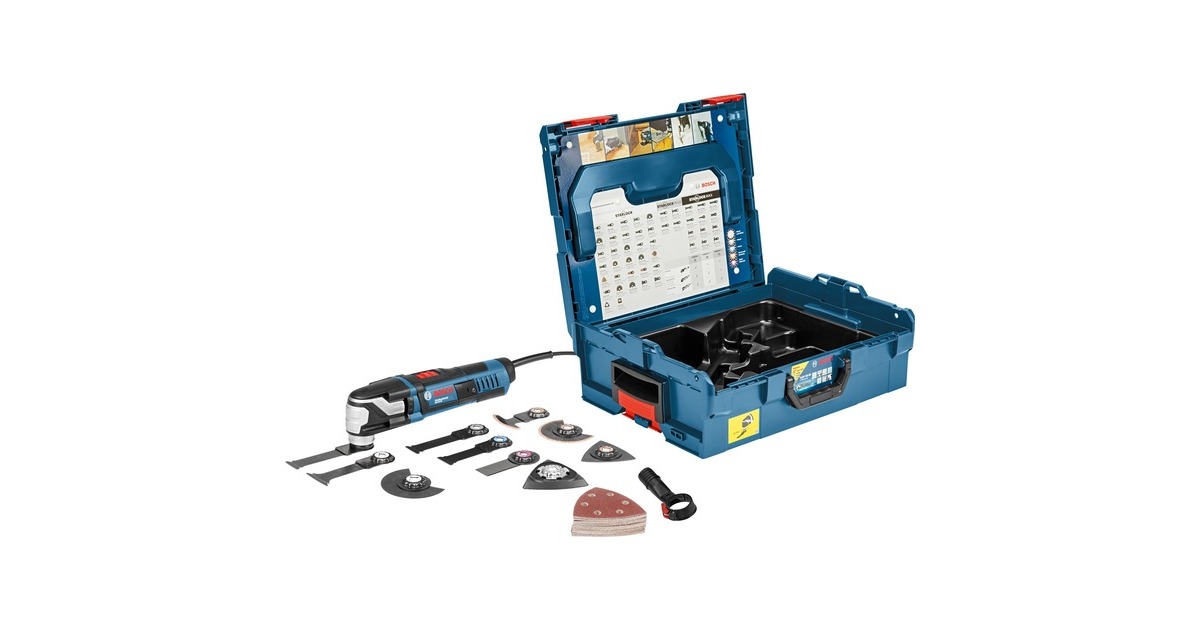 Bosch Multi-Cutter GOP 55-36 Professional, Multifunktions-Werkzeug(blau/schwarz, 550 Watt, L-BOXX, inkl. Zubehör)