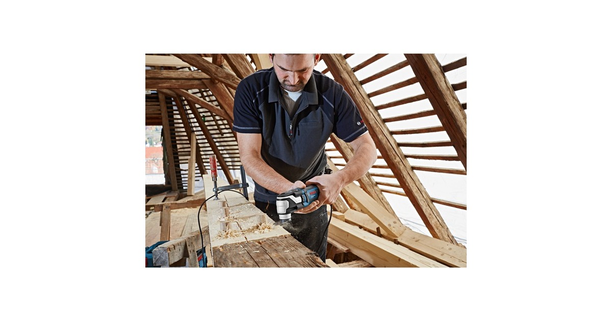 Bosch Multi-Cutter GOP 55-36 Professional, Multifunktions-Werkzeug(blau/schwarz, 550 Watt, L-BOXX, inkl. Zubehör)