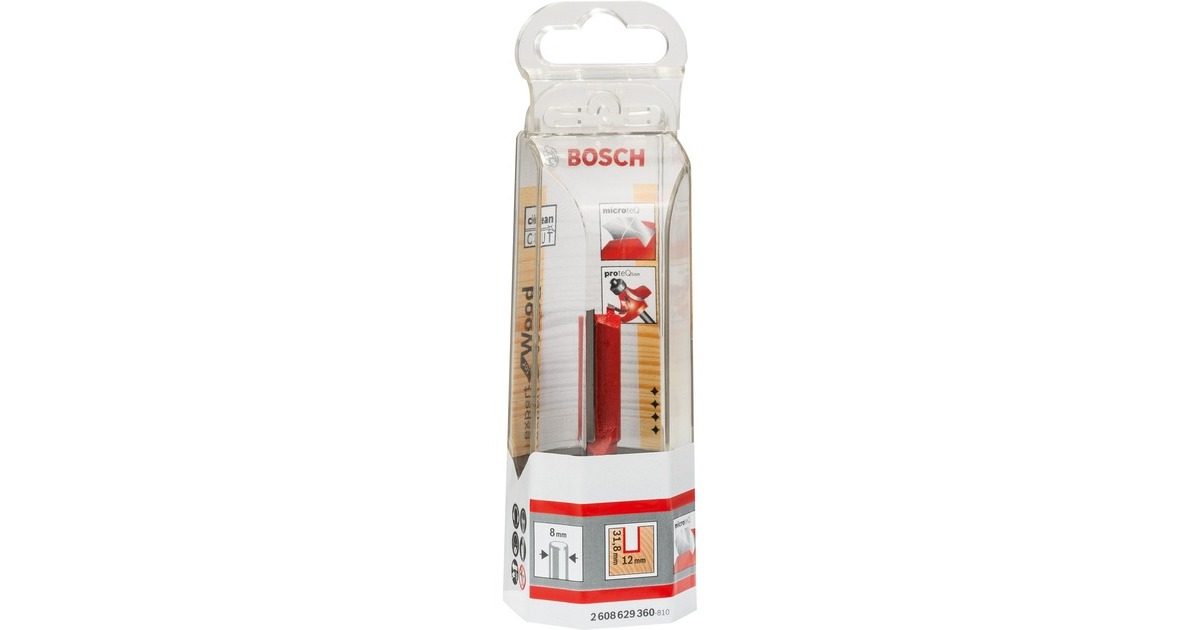 Bosch Nutfräser Expert for Wood, Ø 12mm, Arbeitslänge 31,8mm(Schaft Ø 8mm, zweischneidig)