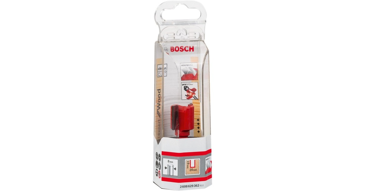 Bosch Nutfräser Expert for Wood, Ø 20mm, Arbeitslänge 19mm(Schaft Ø 8mm, zweischneidig)