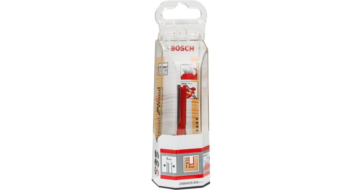 Bosch Nutfräser Expert for Wood, Ø 8mm, Arbeitslänge 31,8mm(Schaft Ø 8mm, zweischneidig)