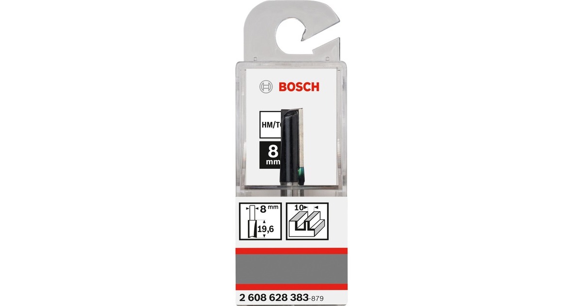 Bosch Nutfräser Standard for Wood, Ø 10mm, Arbeitslänge 19,6mm(Schaft Ø 8mm, zweischneidig)