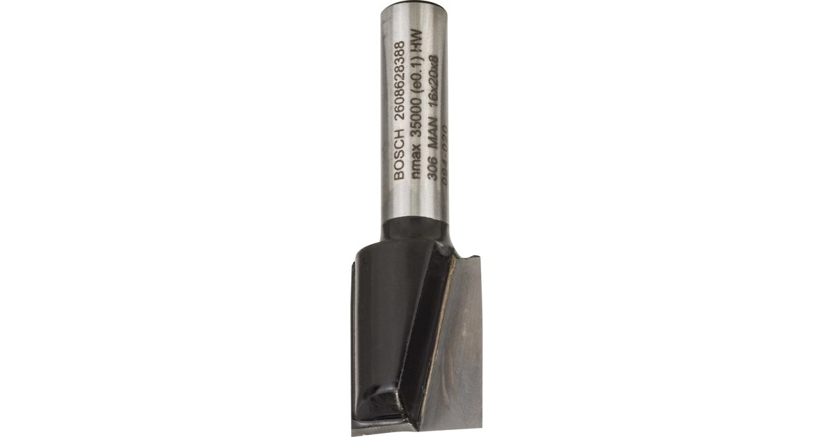 Bosch Nutfräser Standard for Wood, Ø 16mm, Arbeitslänge 19,6mm(Schaft Ø 8mm, zweischneidig)