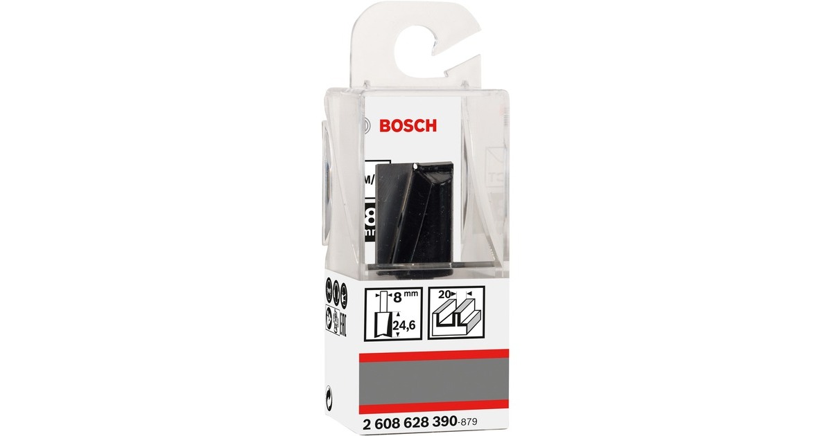 Bosch Nutfräser Standard for Wood, Ø 20mm, Arbeitslänge 24,6mm(Schaft Ø 8mm, zweischneidig)
