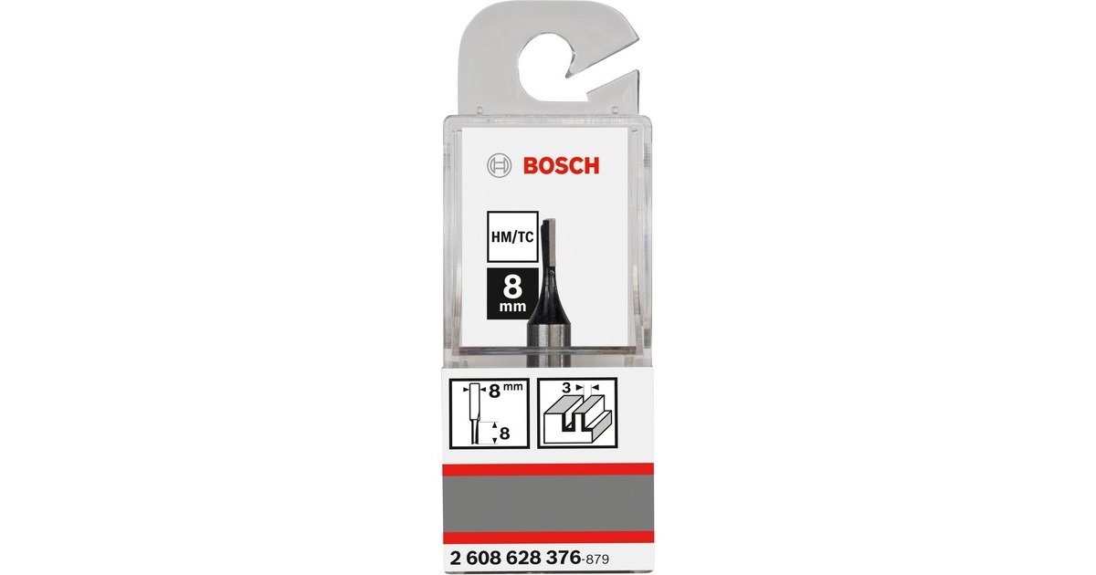 Bosch Nutfräser Standard for Wood, Ø 3mm, Arbeitslänge 8mm(Schaft Ø 8mm, einschneidig)
