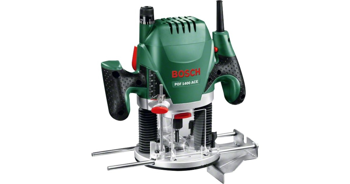 Bosch Oberfräse POF 1400 ACE(grün/schwarz, 1.400 Watt, Koffer)