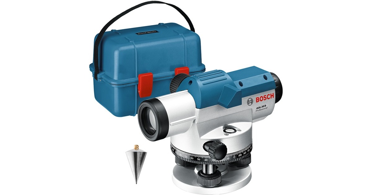 Bosch Optisches Nivelliergerät GOL 20 D Professional(blau, Koffer, Maßeinheit 360 Grad)