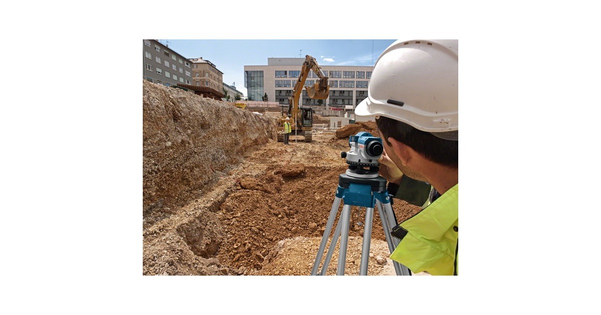 Bosch Optisches Nivelliergerät GOL 20 G Professional, mit Baustativ(blau, Koffer, Maßeinheit 400 Gon)