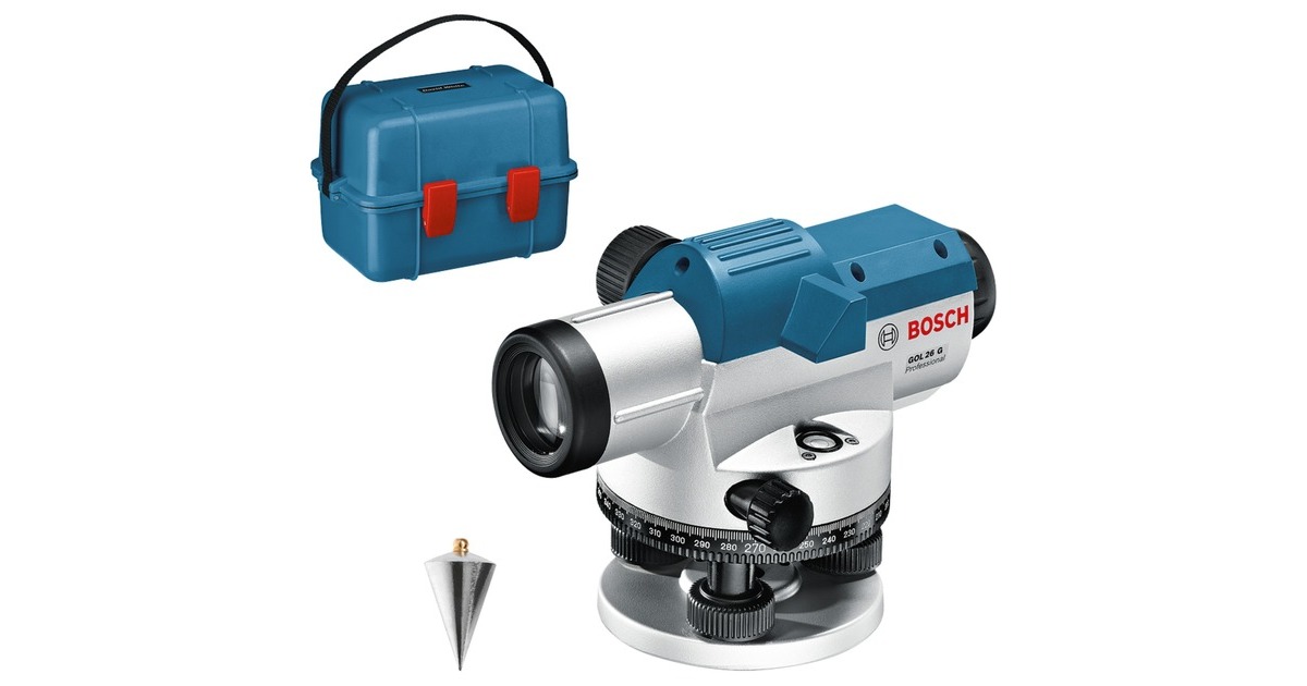 Bosch Optisches Nivelliergerät GOL 26 G Professional(blau, Koffer, Maßeinheit 400 Gon)