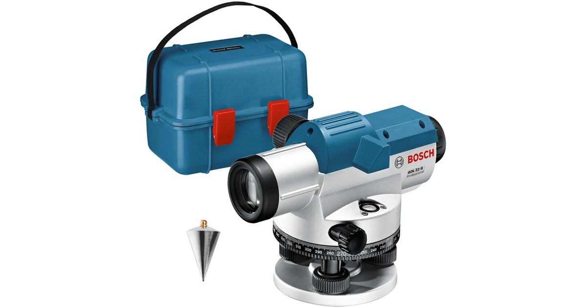 Bosch Optisches Nivelliergerät GOL 32 G Professional(blau, Koffer, Maßeinheit 400 Gon)