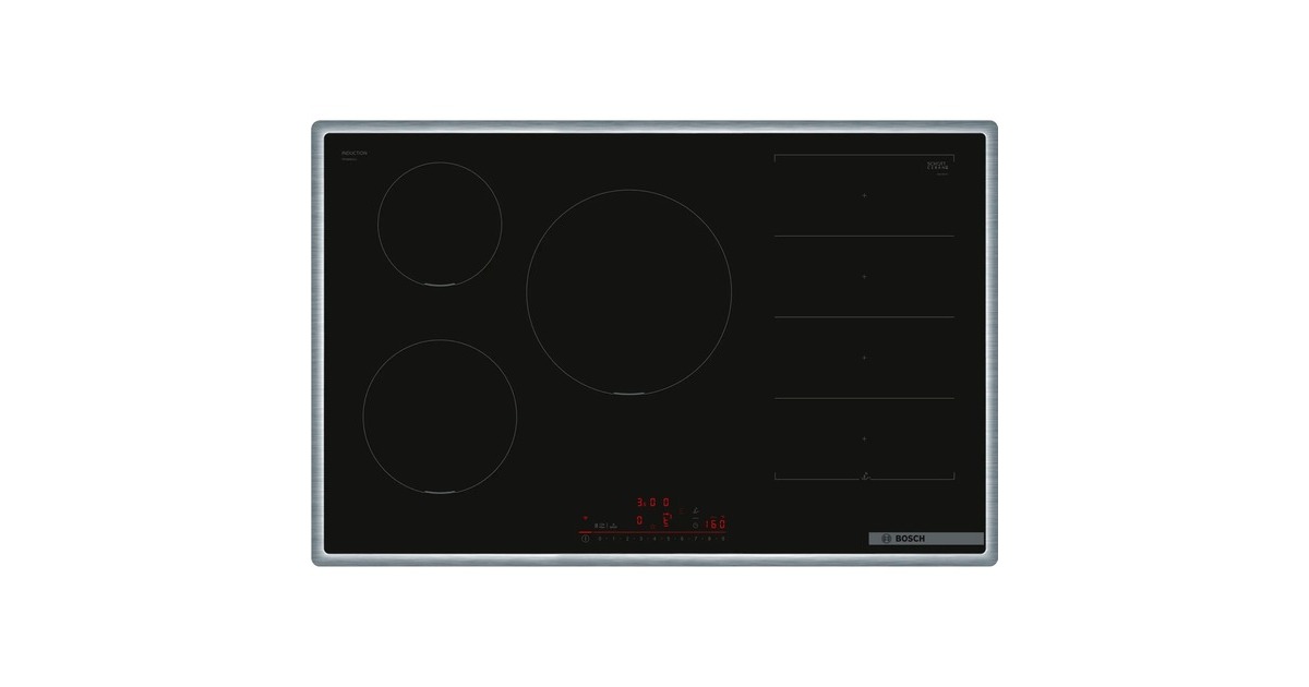 Bosch PXV845HC1E Serie 6, Autarkes Kochfeld(schwarz/edelstahl, 80 cm)