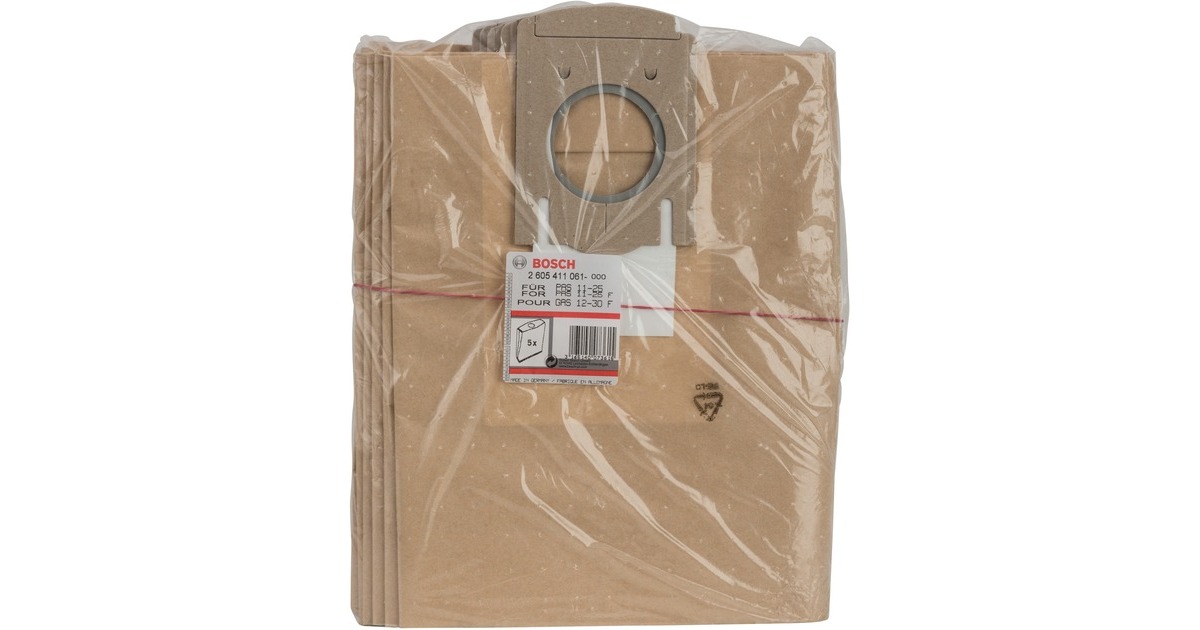 Bosch Papierfilterbeutel, für PAS 10/11, GAS 12, Staubsaugerbeutel(5 Stück)