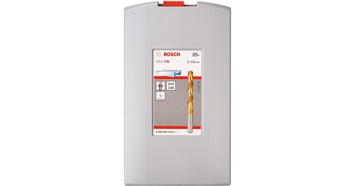 Bosch ProBox Metallbohrer-Satz HSS-TiN, 135°(25-teilig, Titan-Beschichtung)