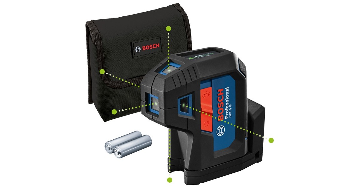 Bosch Punktlaser GPL 5 G Professional(blau/schwarz, grüne Laserpunkte)