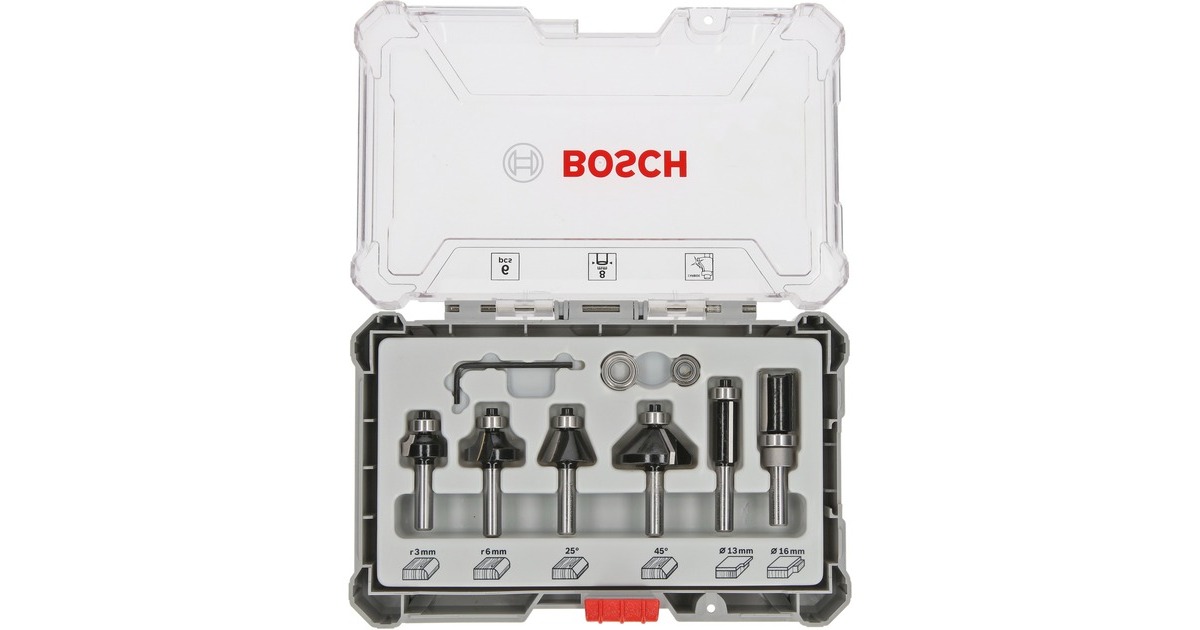 Bosch Rand- und Kantenfräser-Set, 6-teilig(8mm-Schaft)