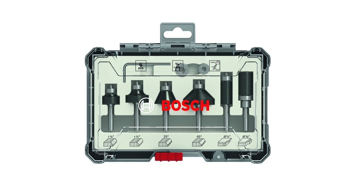 Bosch Rand- und Kantenfräser-Set, 6-teilig(1/4"-Schaft)