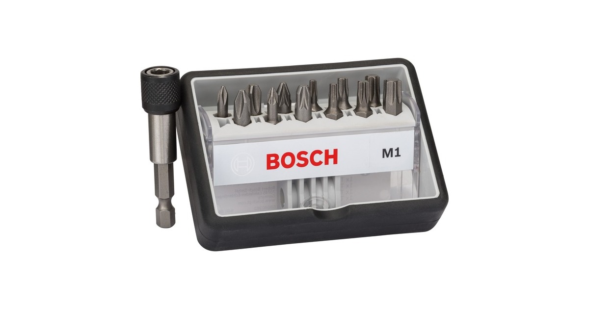 Bosch Robust Line Schrauberbit-Set M Extra-Hart, 12+1-teilig, Bit-Satz