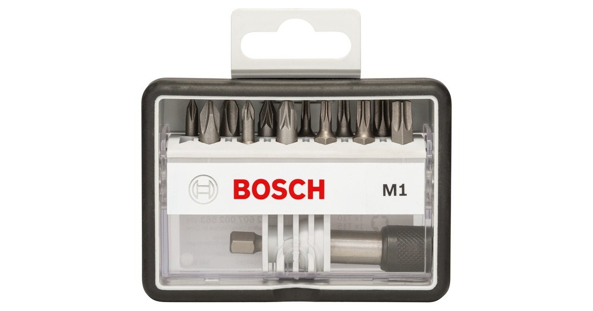 Bosch Robust Line Schrauberbit-Set M Extra-Hart, 12+1-teilig, Bit-Satz