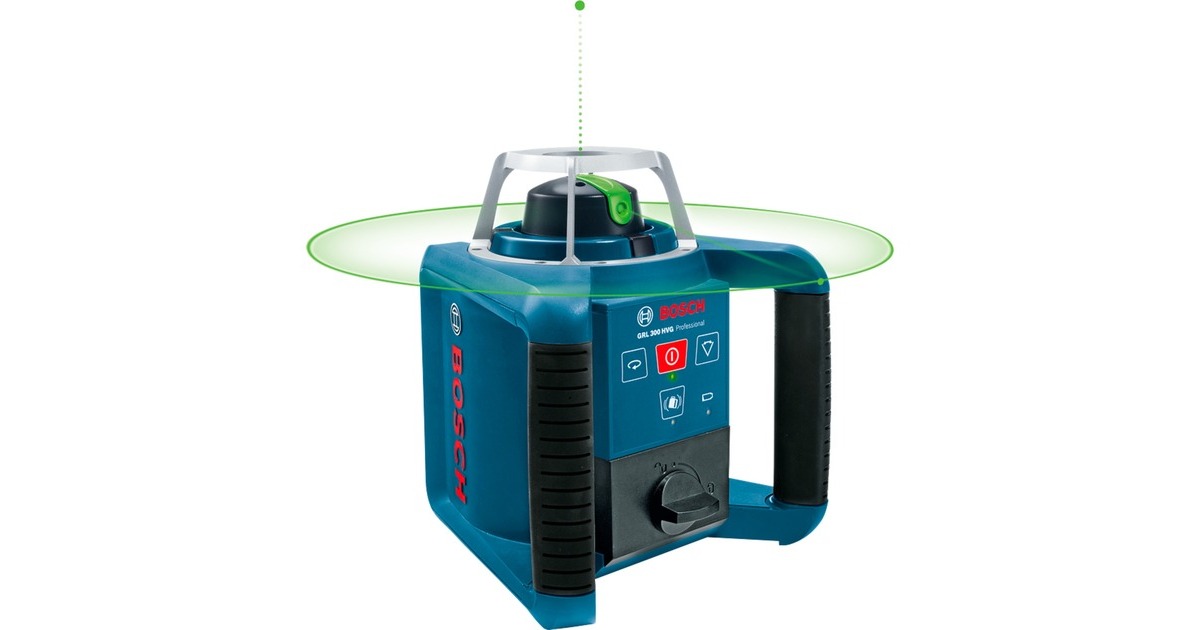 Bosch Rotationslaser GRL 300 HVG Professional, mit Baustativ(blau, Koffer, grüne Laserlinie)