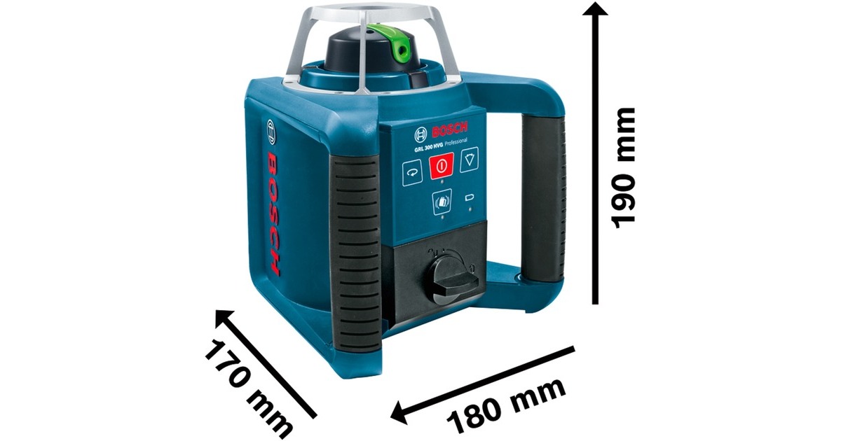 Bosch Rotationslaser GRL 300 HVG Professional, mit Baustativ(blau, Koffer, grüne Laserlinie)