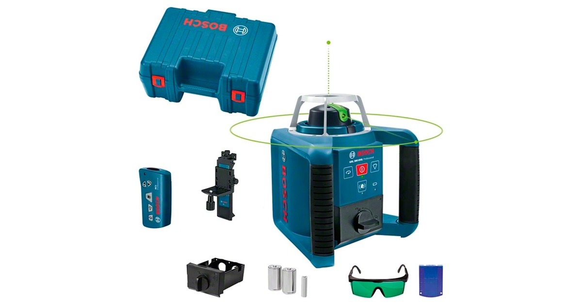 Bosch Rotationslaser GRL 300 HVG Professional, mit Halterung(blau, Koffer, grüne Laserlinie)