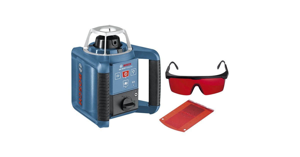 Bosch Rotationslaser GRL 300 HV Professional, mit Baustativ(blau, Koffer)