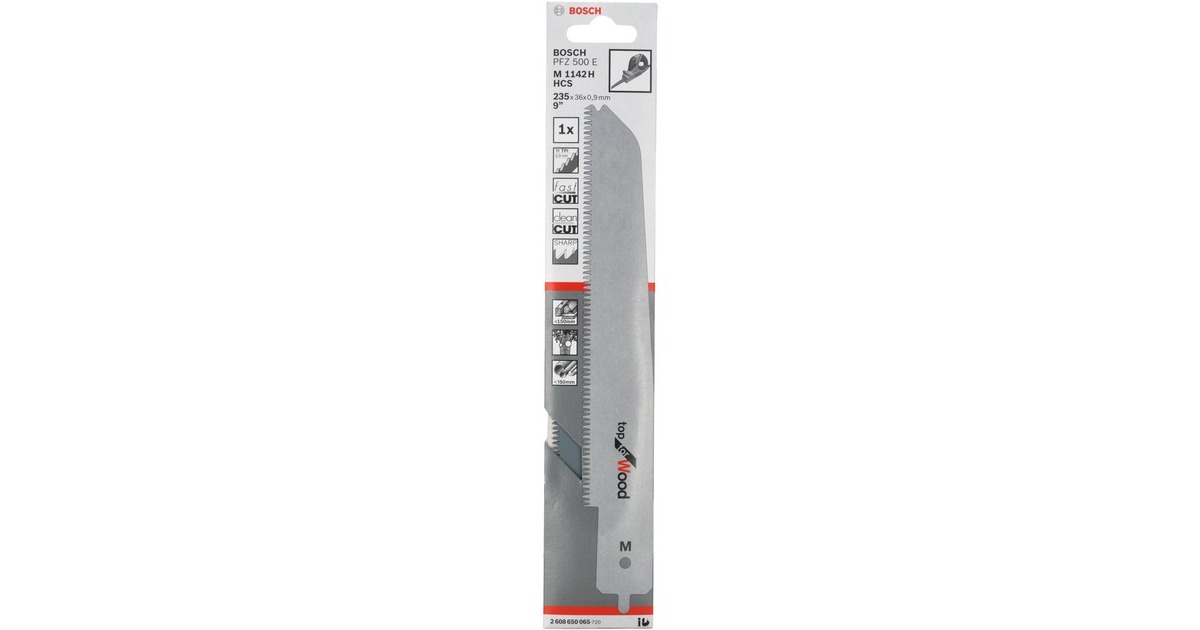 Bosch Säbelsägeblatt M 1142 H Top for Wood, 235mm(für PFZ 500 E2 H) Bosch Säbelsägeblatt M 1142 H Top for Wood, 235mm(für PFZ 500 E2 H)