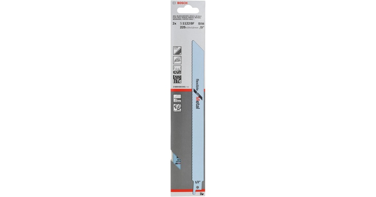 Bosch Säbelsägeblatt S 1122 BF Flexible for Metal, 2 Stück(Länge 225mm)