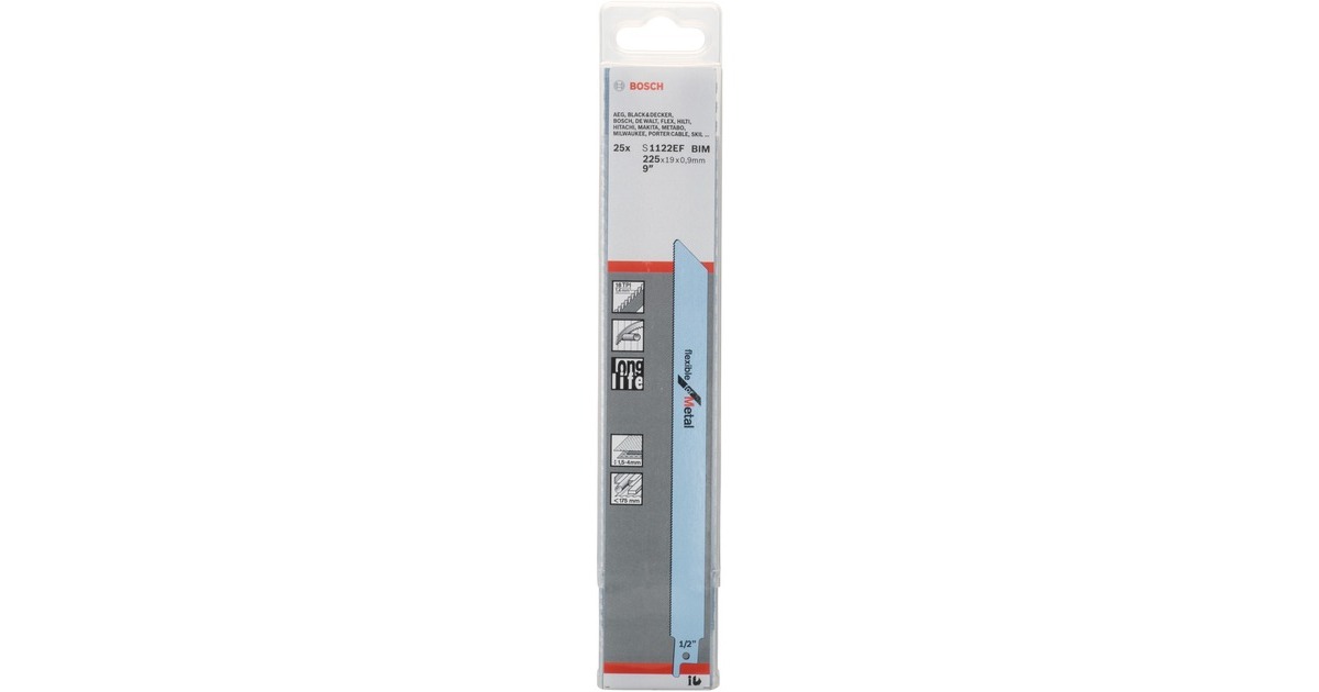 Bosch Säbelsägeblatt S 1122 EF Flexible for Metal, 25 Stück(Länge 200mm)