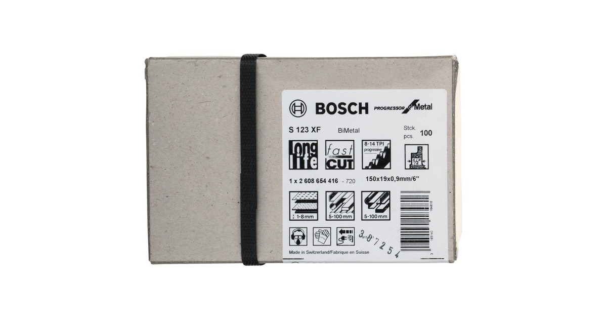 Bosch Säbelsägeblatt S 123 XF Progressor for Metal, 100 Stück(Länge 150mm)