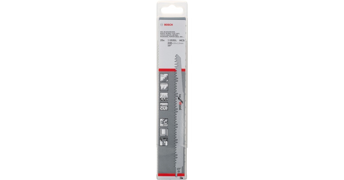Bosch Säbelsägeblatt S 1531 L Top for Wood, 25 Stück(Länge 240mm)
